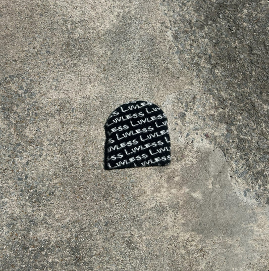 "LUVLESS" MOHAIR SKULL CAP (BLACK)
