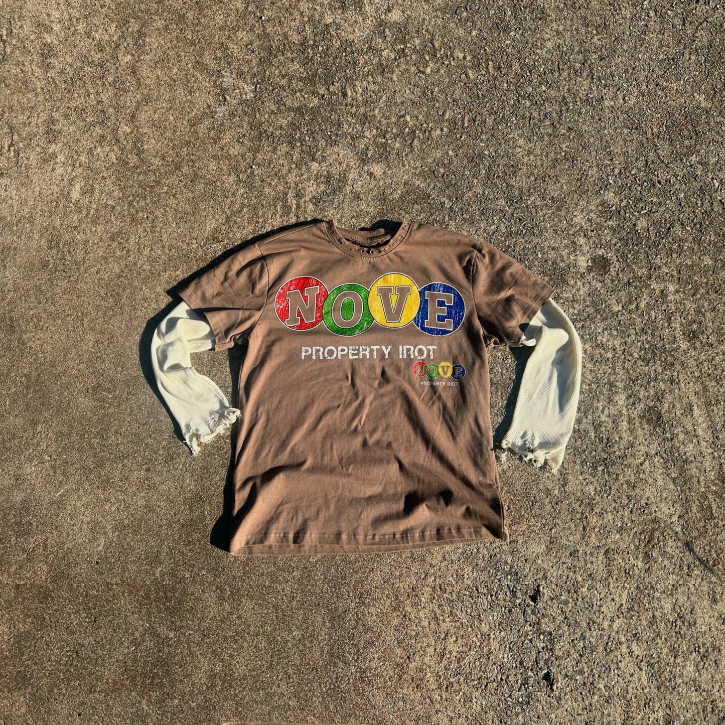 “PROPERTY OF IROT” MID-WEIGHT SKATER-TEE *DISTRESSED*